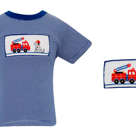 Anavini Navy Stripe Smocked Firetruck Shirt