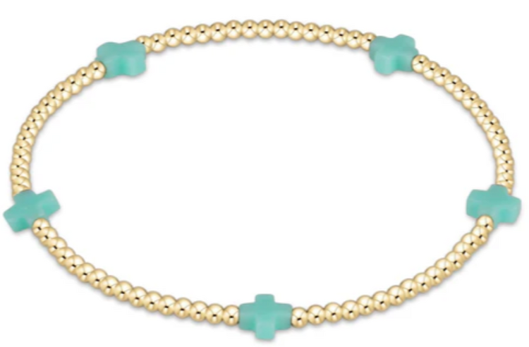 ENewton egirl Signature Small Cross  2mm Bracelet