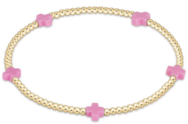 ENewton egirl Signature Small Cross  2mm Bracelet