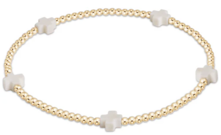 ENewton egirl Signature Small Cross  2mm Bracelet