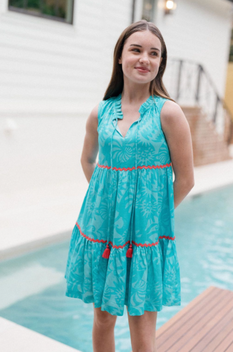 Briton Court Turquoise Ric Rac Dress