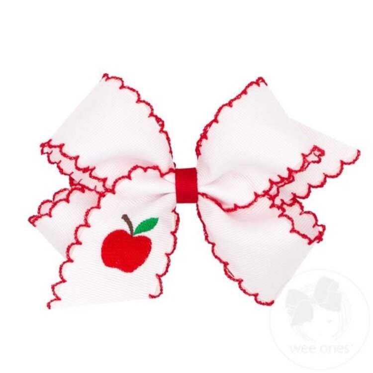 Wee Ones School Emb Moonstitch Bow