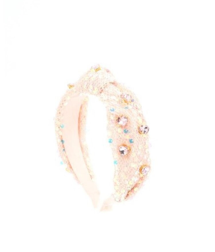 Bari Lynn Sequin Jewel Heart Headband