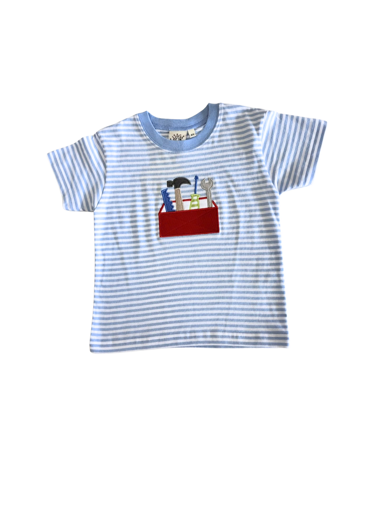 Luigi Kids Blue Stripe Tool Box Shirt
