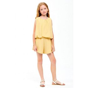 Good Girl Yellow Curly Wrinkled Bubble Top