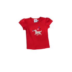 The Smiley Crab Red Dog w/Bow, Flag & Sparklers