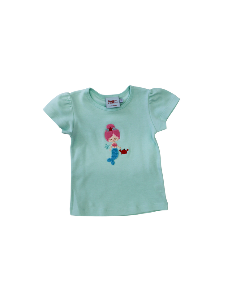 The Smiley Crab Mint Mermaid Shirt