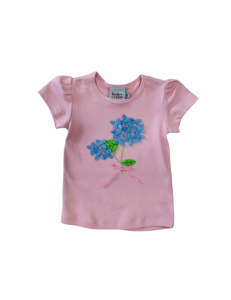 The Smiley Crab Pink Hydrangea Shirt