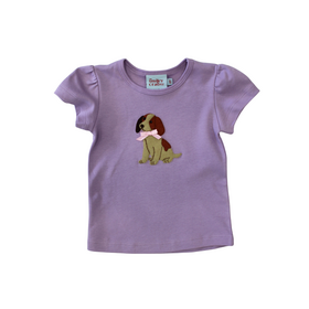 The Smiley Crab Purple Dog w/Bow Shirt