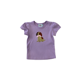 The Smiley Crab Purple Dog w/Bow Shirt