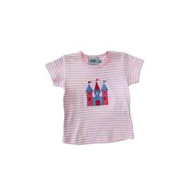The Smiley Crab Pink Stripe Castle Shirt