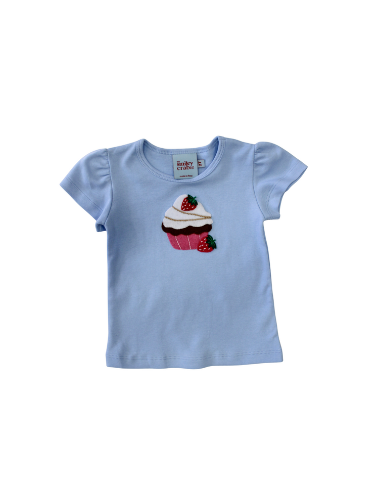 The Smiley Crab Blue Strawberry Cupcake Shirt