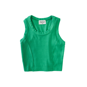 Tenly Seaweed Ribbed Racer Tank