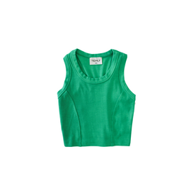 Tenly Seaweed Ribbed Racer Tank