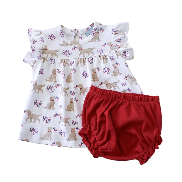 The Smiley Crab Dog w/Flag & Sparkler Bloomer Set