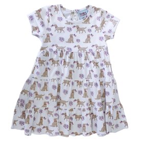 The Smiley Crab Dog w/Flag & Sparklers Tiered Dress