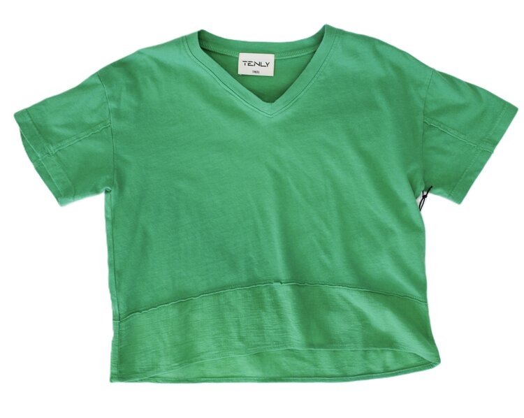 Tenly BOXY V NECK HEM TEE