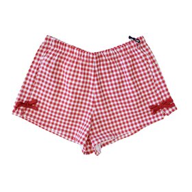 Paper Flower Red Gingham Shorts W Side Bows