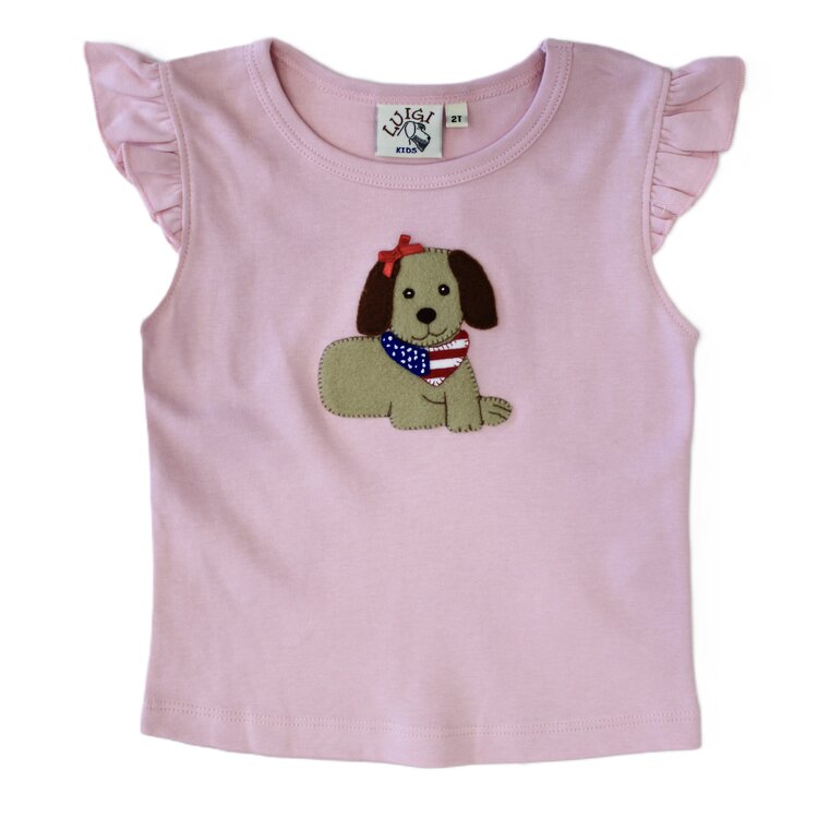 Luigi Kids Pink Americana Dog Shirt