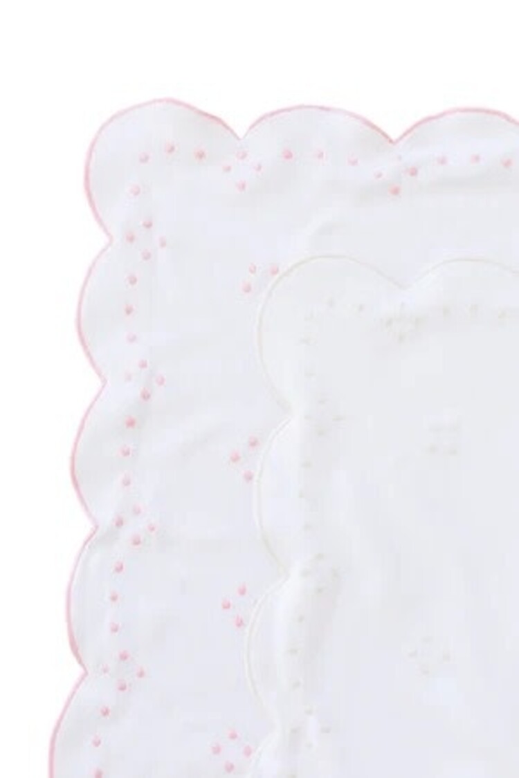 Proper Peony Scalloped Dot Receiving Blanket