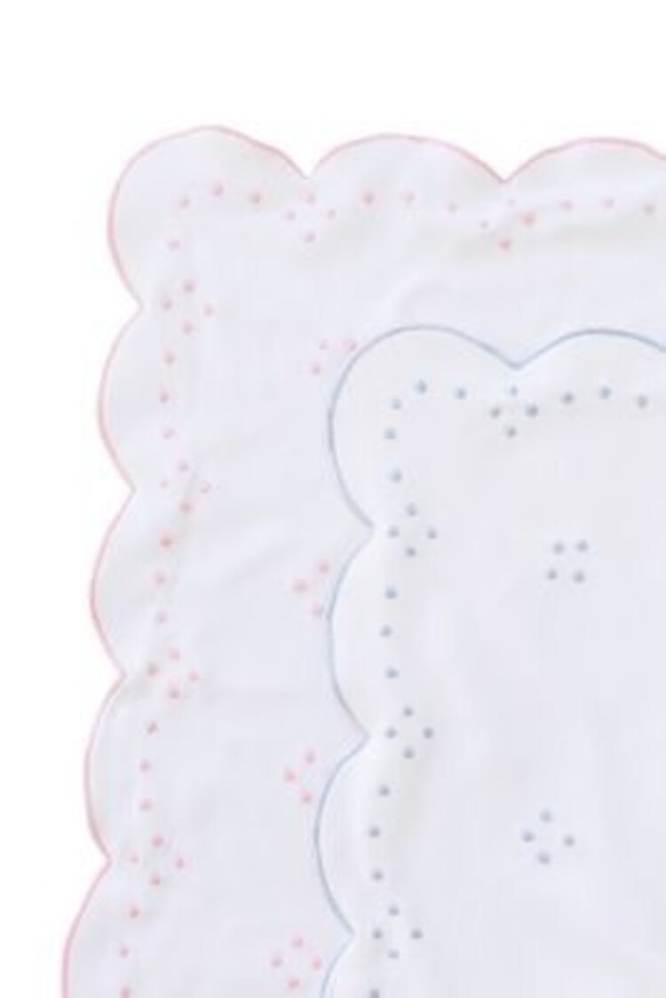 Proper Peony Scalloped Dot Receiving Blanket