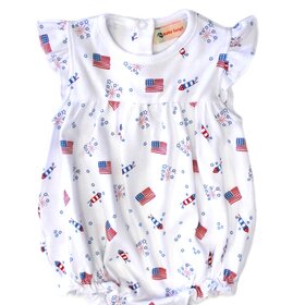 Luigi Kids Flutter Sleeve Patriotic Print Bubble