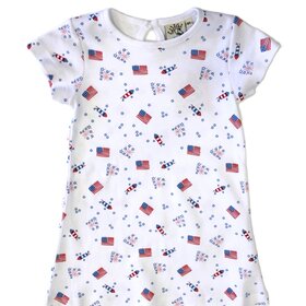 Luigi Kids Patriotic Print Dress