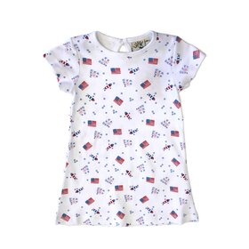 Luigi Kids Patriotic Print Dress