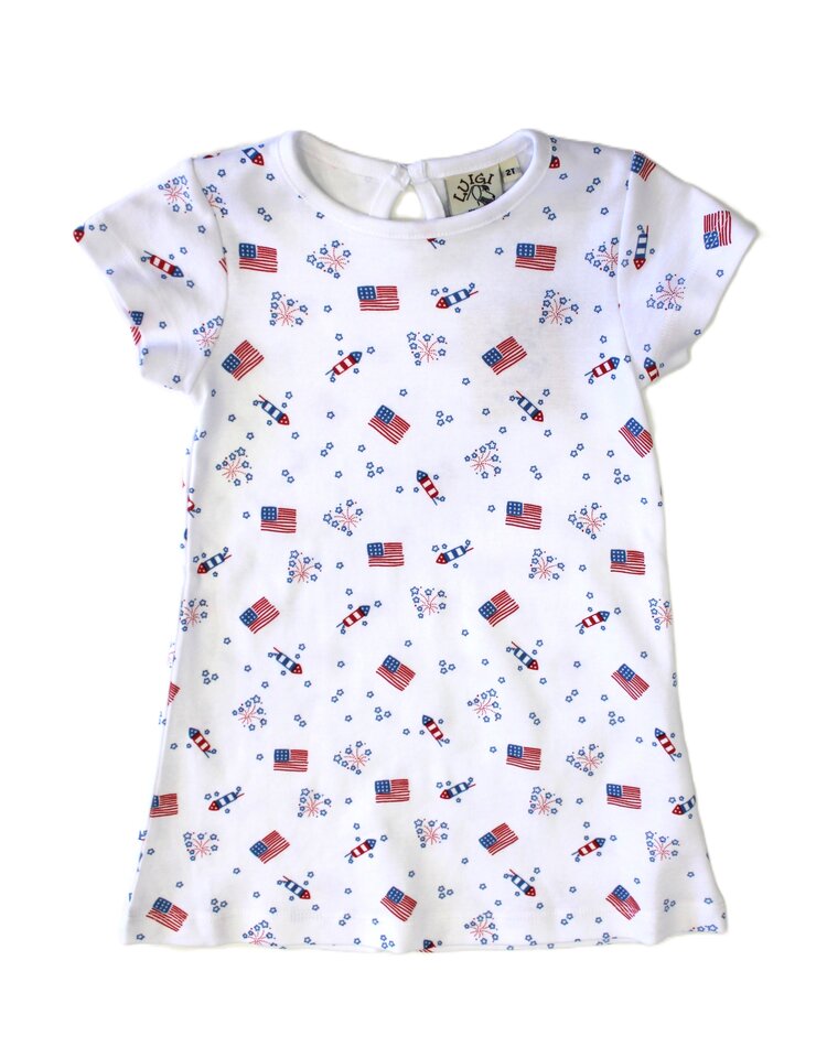 Luigi Kids Patriotic Print Dress