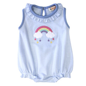 Luigi Kids Blue Stripe Rainbow Romper