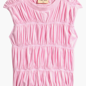 Tenly Pink Guava Tiered Smocked Tank