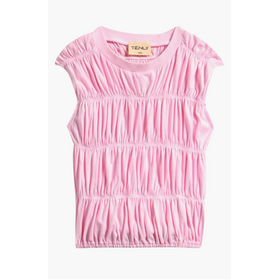 Tenly Pink Guava Tiered Smocked Tank