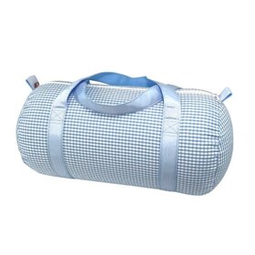 Mint Baby Blue Gingham Medium Duffel