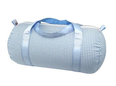 Mint Baby Blue Gingham Medium Duffel