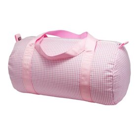 Mint Pink Gingham Medium Duffel