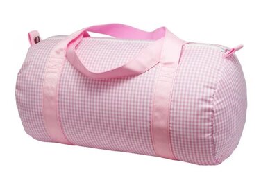 Mint Pink Gingham Medium Duffel