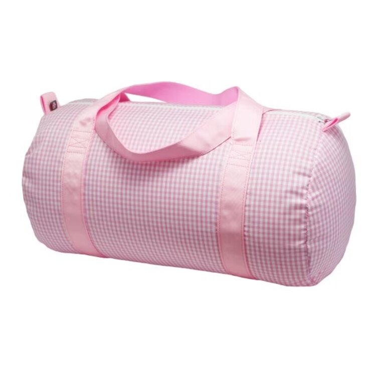Mint Pink Gingham Medium Duffel