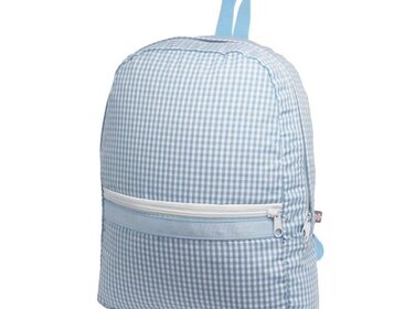 Mint Blue Gingham Backpack