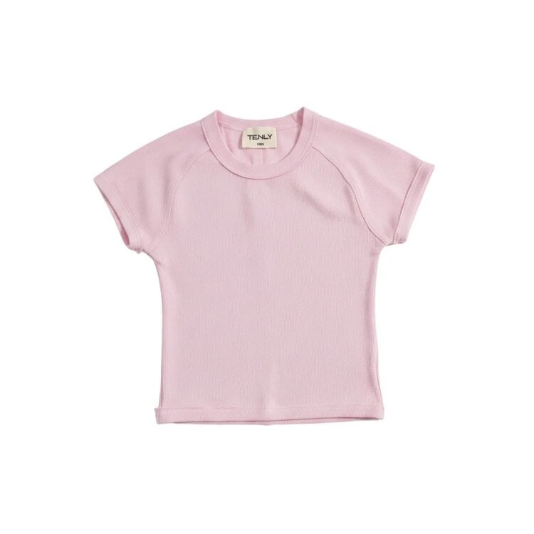 Tenly Rib Raglan Tee Pink Guava