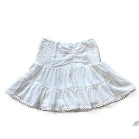 Tenly White Gauze Peasant Skirt