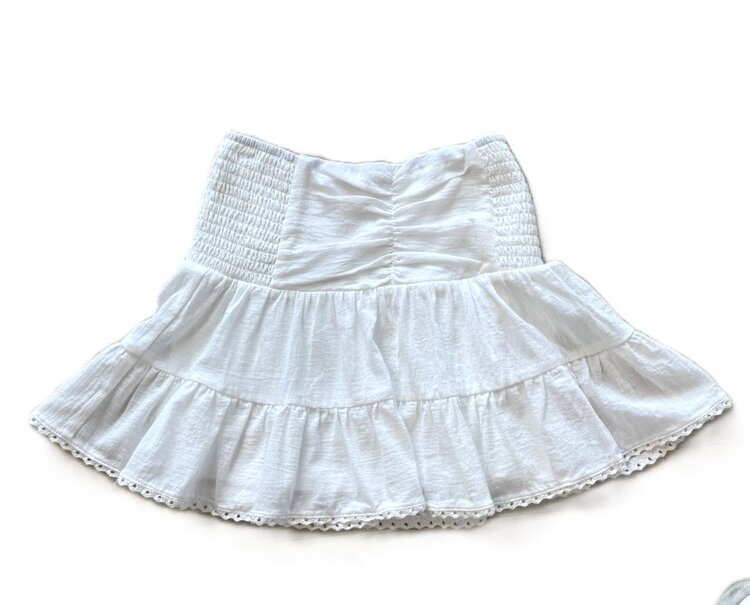 Tenly White Gauze Peasant Skirt
