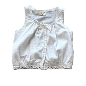 Tenly White Gauze Peasant Top