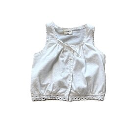 Tenly White Gauze Peasant Top