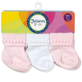 Jefferies Socks Pink & White Pom Pom 6 Pack