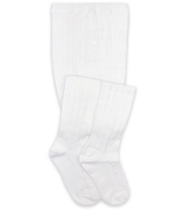 Jefferies Socks White Cable Tights