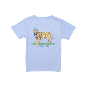 Properly Tied Blue Americana Pup Performance Tee