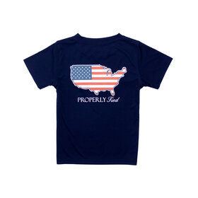 Properly Tied Blue Old Glory Performance Tee