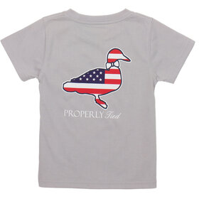 Properly Tied Grey Americana Logo Tee