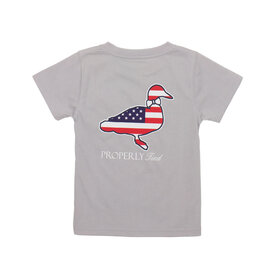 Properly Tied Grey Americana Logo Tee