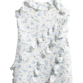 Ava & Yelly Blue Floral Ruffle Dress